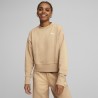 Puma Felpa Crop Top Beige Donna