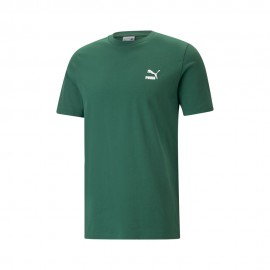 Puma T-Shirt Logo Piccolo Verde Bianco Uomo