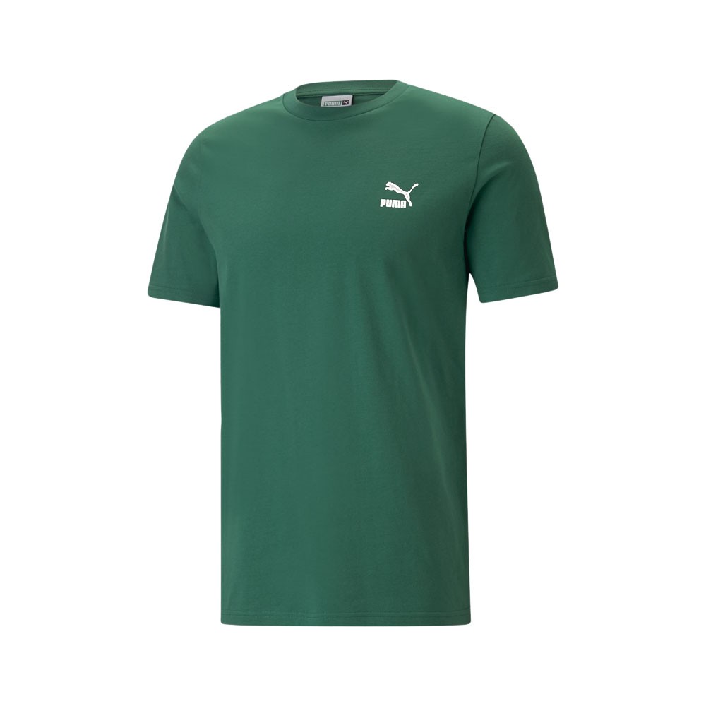 Puma T-Shirt Logo Piccolo Verde Bianco Uomo XL