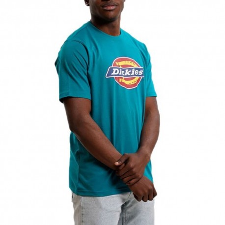 Dickies T-Shirt Big Logo Turchese Uomo