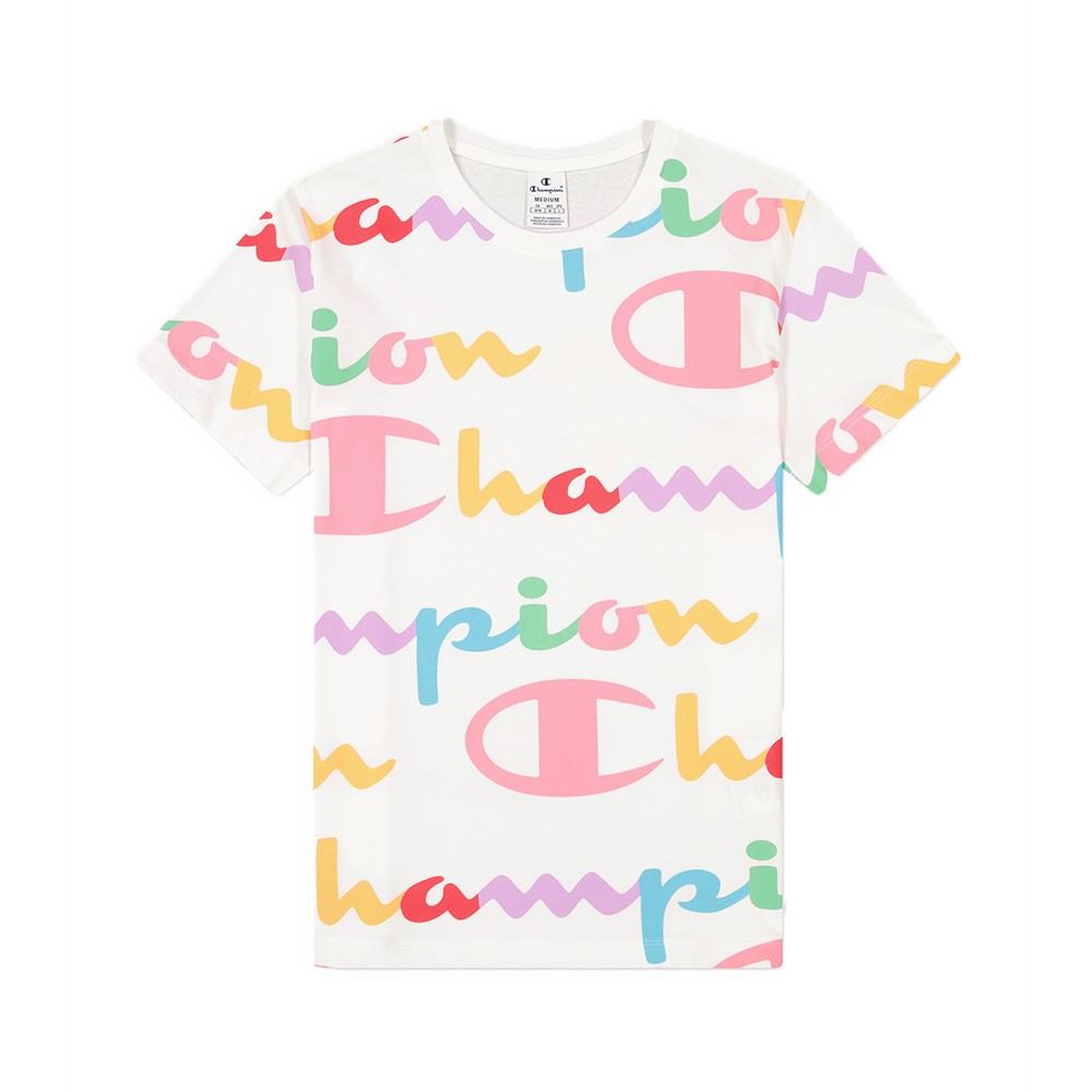 Champion T-Shirt Multilogo Bianco Donna S