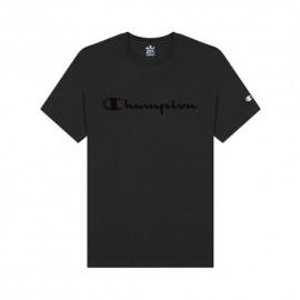 Champion T-Shirt Cotone Logo Nero Uomo
