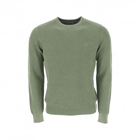 Sun 68 Maglia Maniche Lunghe Giro Piquet Verde Uomo