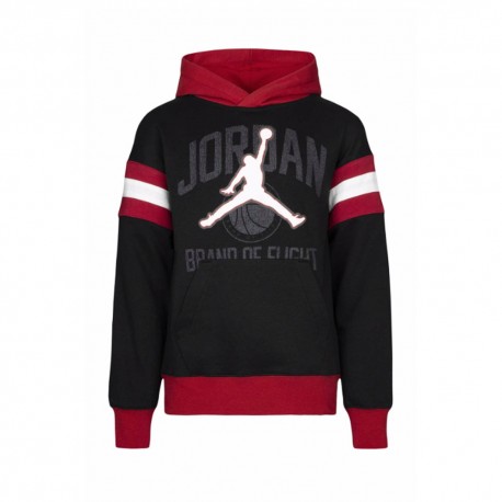 Nike Felpa Jordan Con Cappuccio Nero Rosso Bambino