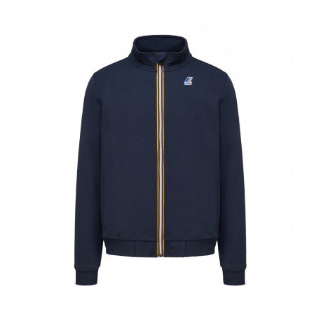 K-Way Felpa Con Cerniera Senza Cappuccio Blu Uomo
