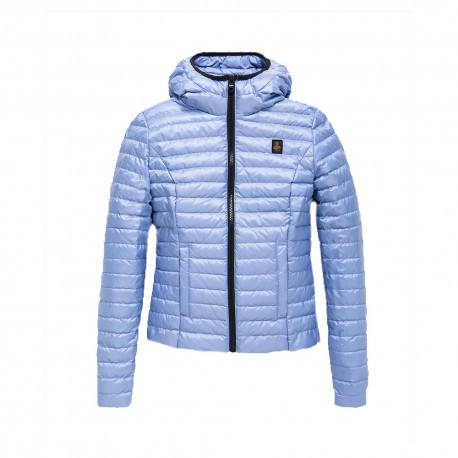 Refrigiwear Piumino Con Cappuccio Azzurro Donna