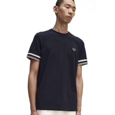 Fred Perry T-Shirt Giro Bordino Navy Uomo