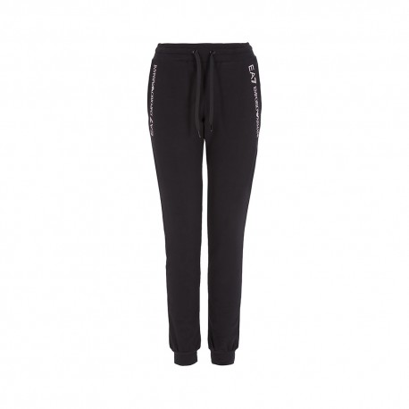 Ea7 Pantaloni Con Polsino Logo Tasche Nero Donna
