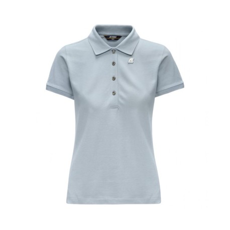 K-Way Polo Logo Azzurro Donna