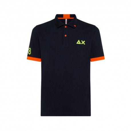 Sun 68 Polo Big Logo Blu Uomo