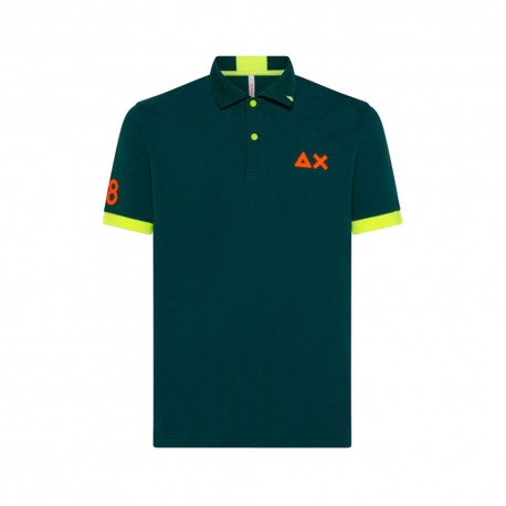 Sun 68 Polo Big Logo Verde Uomo
