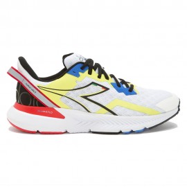 Diadora Mythos Volo 3 Bianco Nero Giallo Fluo - Scarpe Running Uomo