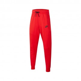 Nike Pantaloni Con Polsino Tech Fleece Rosso Nero Bambino