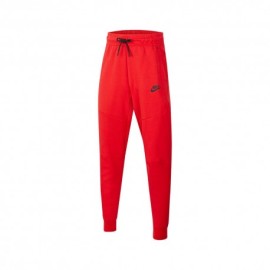 Nike Pantaloni Con Polsino Tech Fleece Rosso Nero Bambino