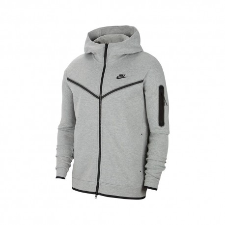 Nike Felpa Con Cerniera Con Cappuccio Tech Fleece Grigio Uomo
