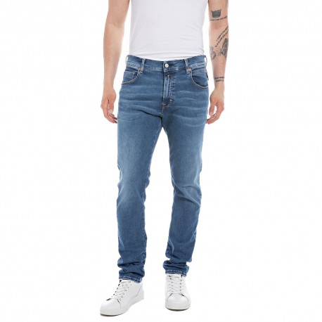 Replay Jeans Denim Mickym Carrot Blu Chiaro Uomo