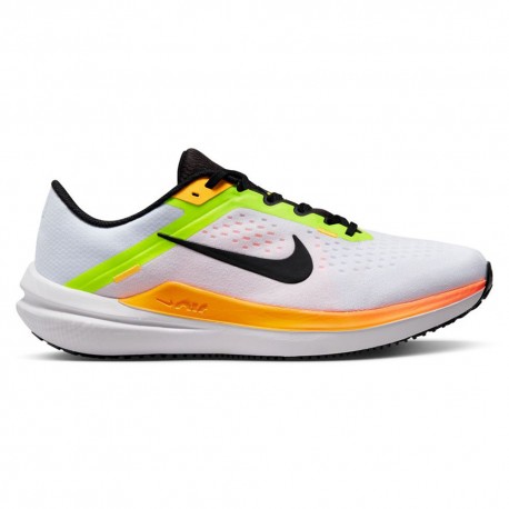 Nike Air Winflo 10 Bianco Nero-Volt-Laser Arancio - Scarpe Running Uomo