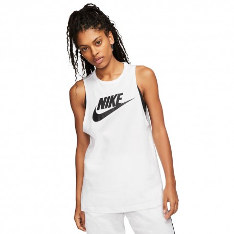 Nike Canottiera Logo Bianco Donna