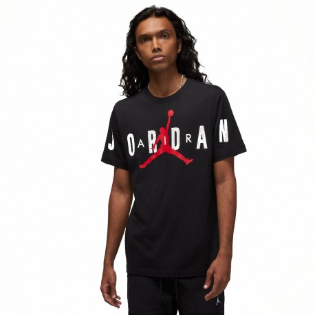 Nike T-Shirt Logo E Scritta Jordan Nero Uomo