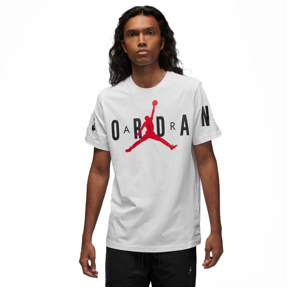 Image of Nike T-Shirt Logo E Scritta Jordan Bianco Uomo L