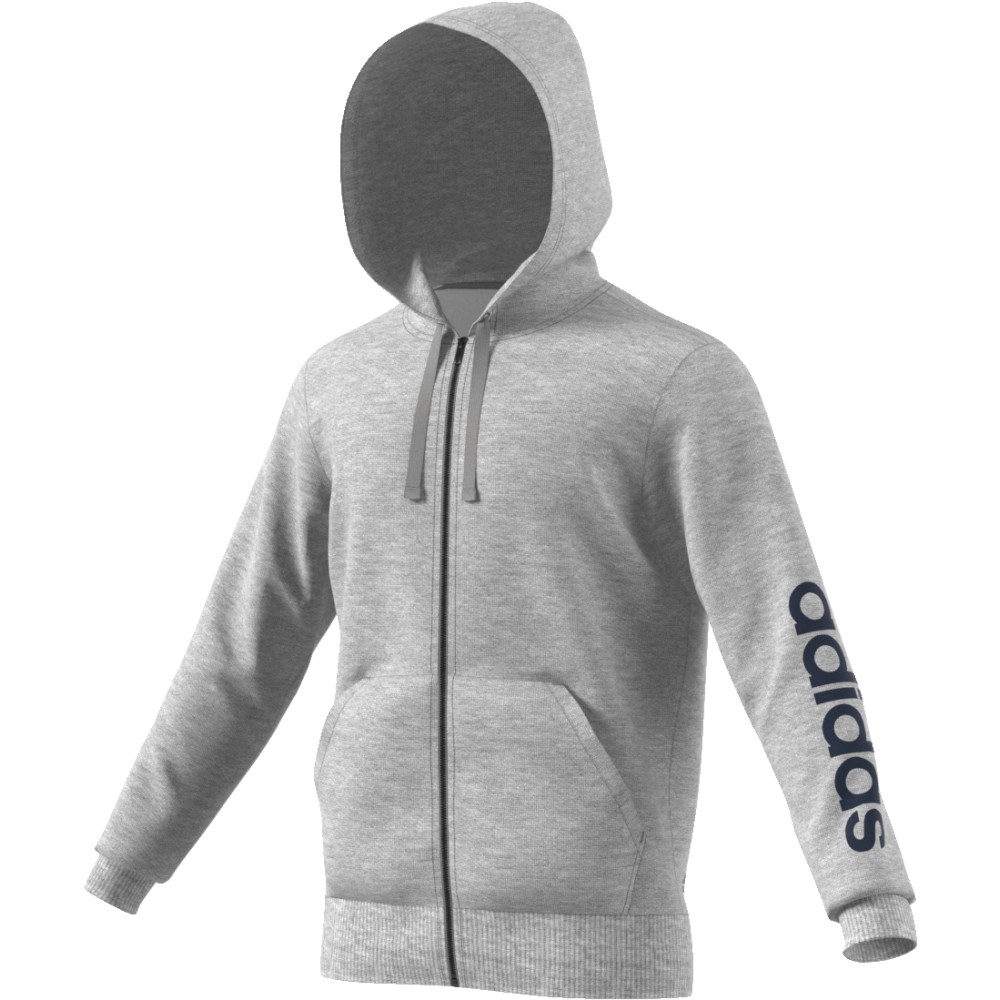ADIDAS felpa ft cap/zip ess line grigio M
