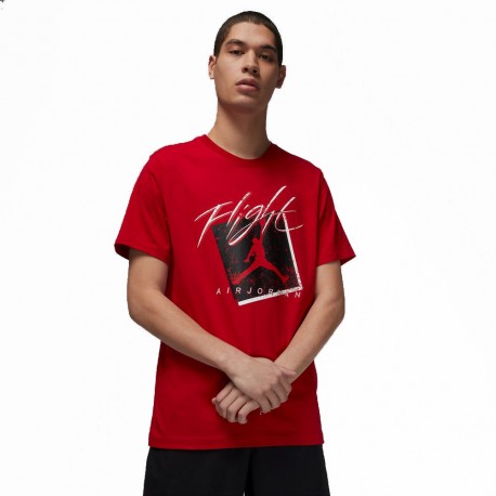 Nike T-Shirt Logo Fantasia Jordan Rosso Uomo