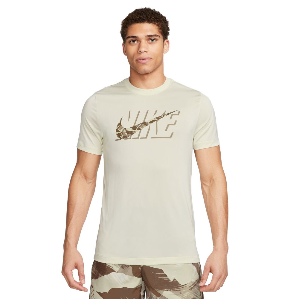 Nike Maglietta Palestra Logo Camou Beige Uomo S