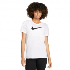 Nike Maglietta Palestra Logo Bianco Donna