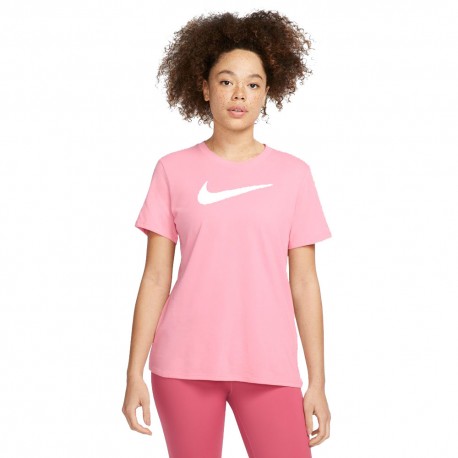 Nike Maglietta Palestra Logo Rosa Donna