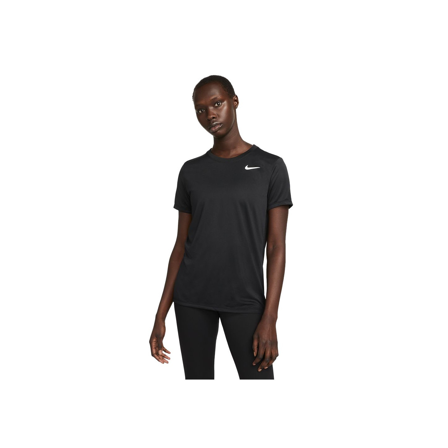 Nike Donna Nero Dri-Fit T-Shirt - Magliette - Taglia 36 - Jersey Di Cotone - Immagine 2
