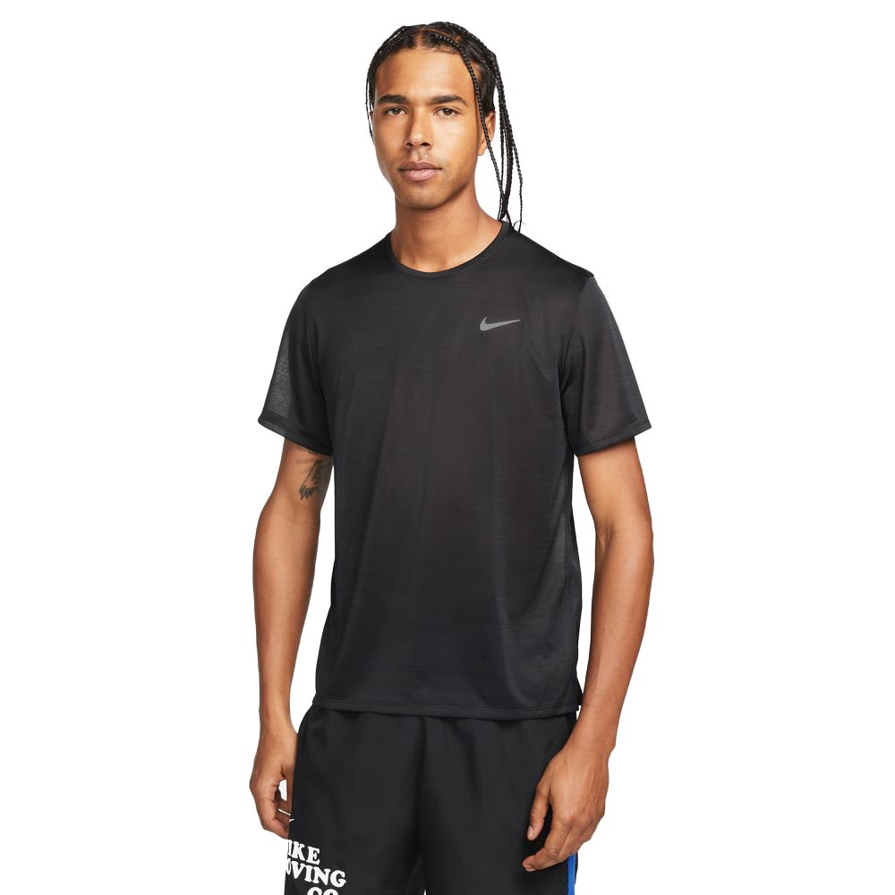 Nike Maglia Running Miler Breathe Nero Reflective Argento Uomo XL