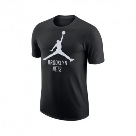 Nike T-Shirt Basket Nba Nets Jordan Nero Bianco Uomo