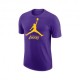 Nike T-Shirt Basket Nba Lakers Jordan Viola Giallo Uomo