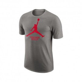 Nike T-Shirt Basket Nba Chicago Jordan Grigio Rosso Uomo