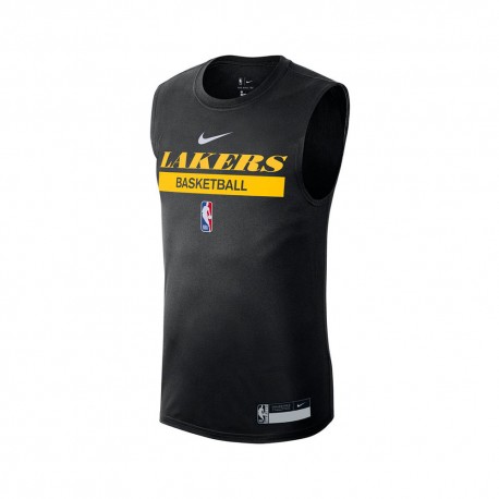 Nike Canotta Basket Nba Lakers Gpx Nero Giallo Uomo