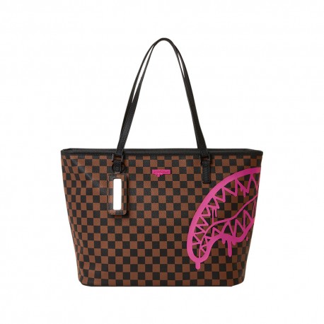 Sprayground Borsa Tote Rosa Drip Marrone