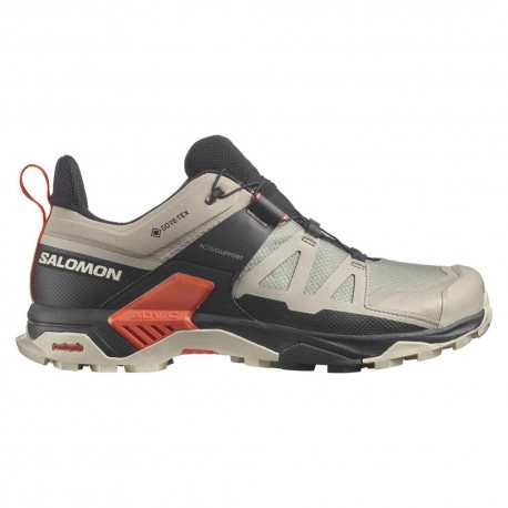 Salomon Ultra 4 GORE-TEX Vintafe Khaki Nero Cherry Tomato - Scarpe Trekking Uomo