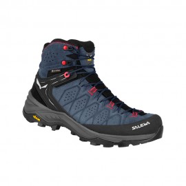 Salewa Trainer Mid GORE-TEX Java Blue Fluo Coral - Pedule Trekking Donna