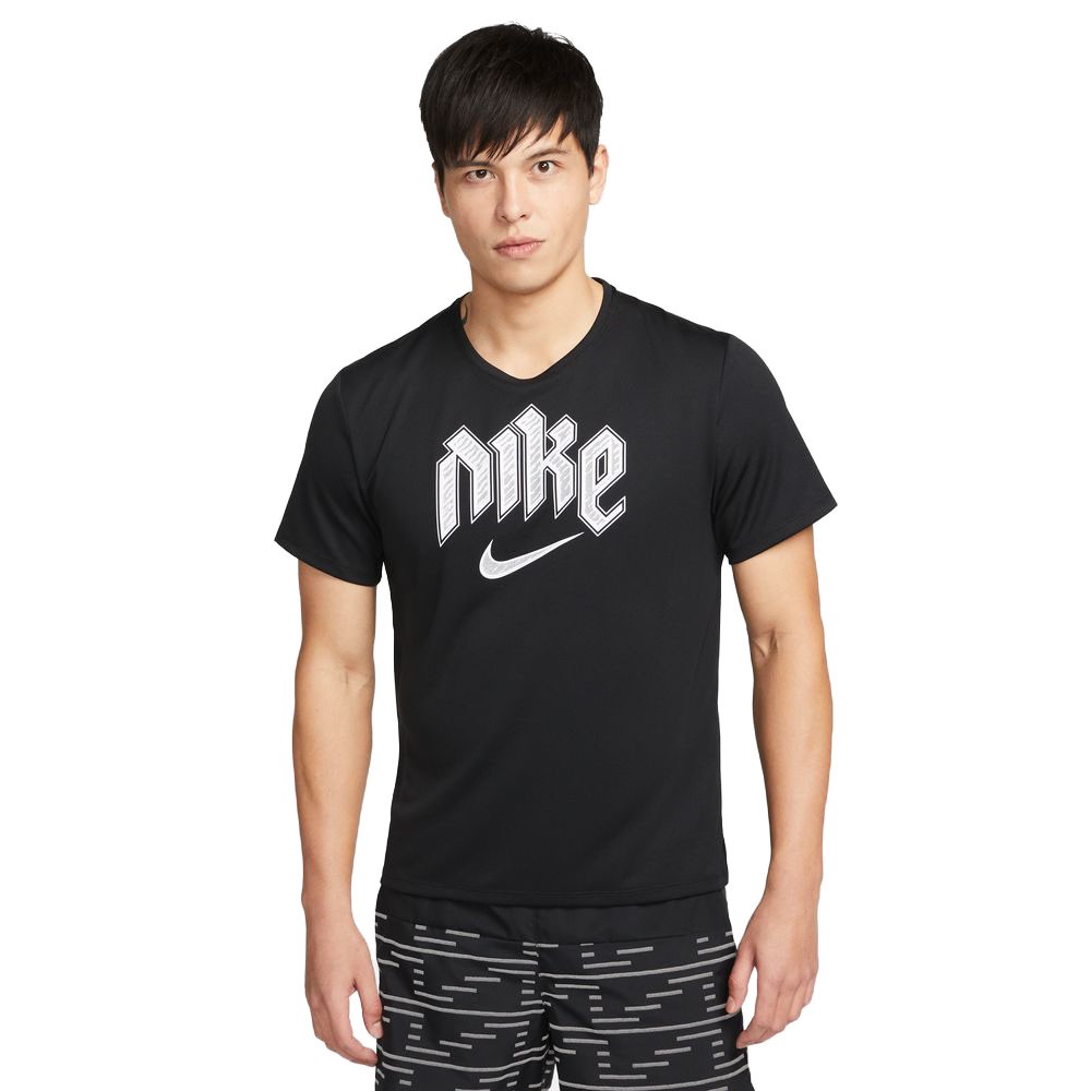 Nike Maglia Running Division Miler Nero Reflective Argento Uomo M
