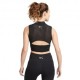 Nike Crop Top Running Df Air Nero Bianco Donna