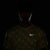 Nike T-Shirt Running Df Miler Dye Opti Giallo Reflective Argento Uomo