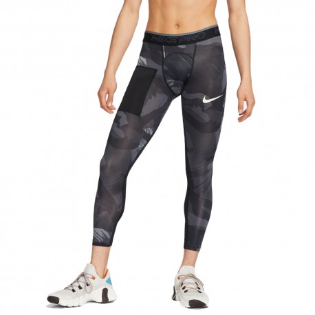 Nike Leggings Sportivi Tight Camou Nero Uomo