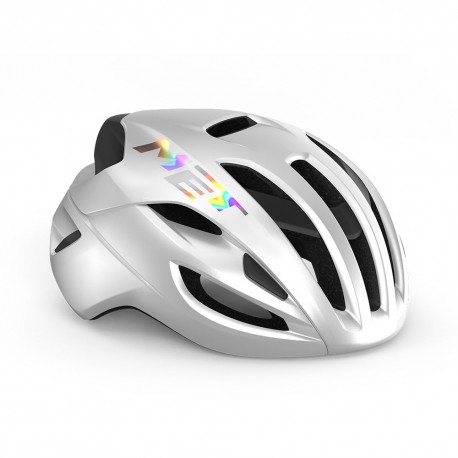 Met Casco Bici Rivale Mips Bianco Holographic Lucido Uomo