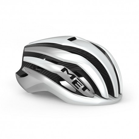 Met Casco Bici Trenta 3K Carbon Mips Bianco Argento Opaco Uomo