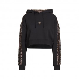 ADIDAS Originals Felpa Con Cappuccio Leo Nero Donna
