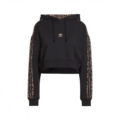 ADIDAS Originals Felpa Con Cappuccio Leo Nero Donna