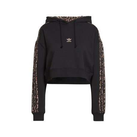 ADIDAS Originals Felpa Con Cappuccio Leo Nero Donna