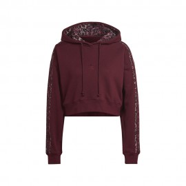 ADIDAS Originals Felpa Con Cappuccio Leo Bordeaux Donna