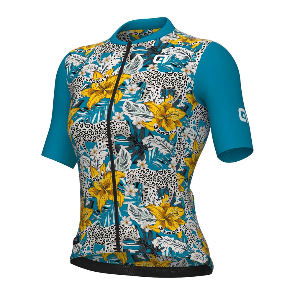 Image of Ale' Maglia Ciclismo Donna Hibiscus Cobalt Green Donna XS