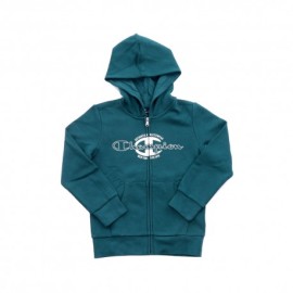 Champion Felpa Palestra Zip E Cappuccio Verde Bambino